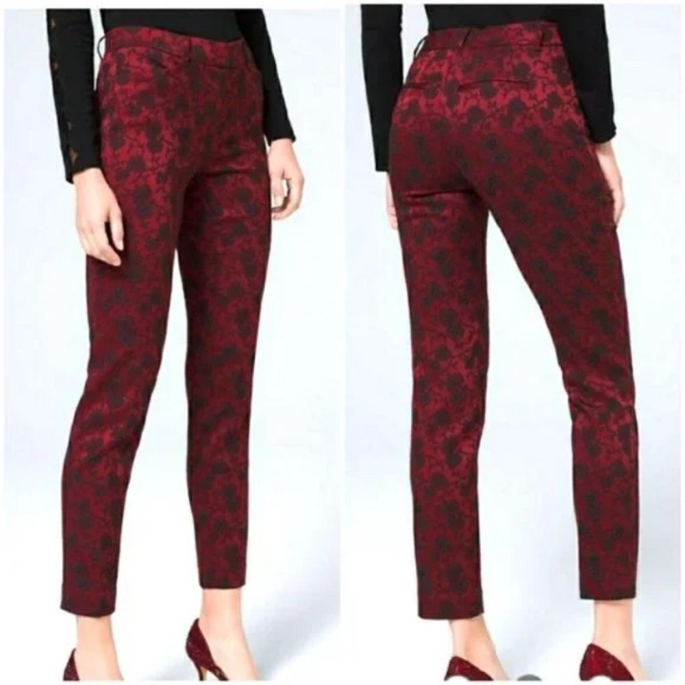 NWOT White House Black Market Jacquard Slim Ankle Long Length Pants